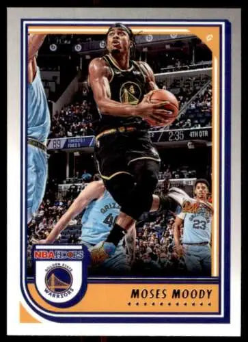 Moses Moody basketball card from 2022-23 Panini NBA Hoops with original gloss finish