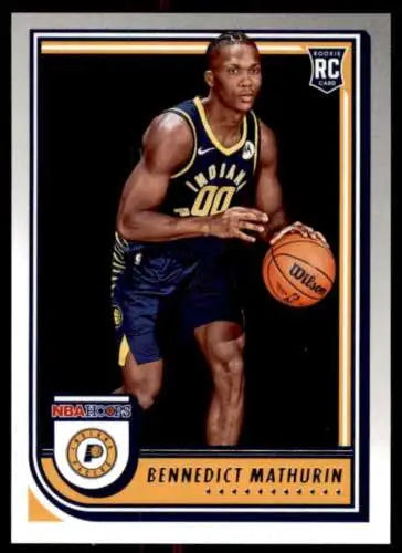 Benedict Mathurin Rookie Card from 2022-23 Panini NBA Hoops with original gloss finish