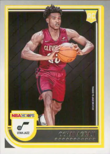 Ochai Agbaji basketball card from 2022-23 Panini NBA Hoops featuring original gloss