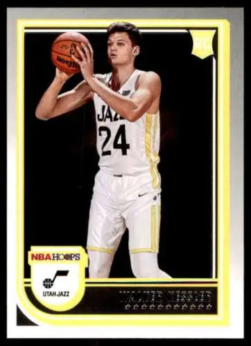 Basketball trading card of Walker Kessler, Utah Jazz, 2022-23 Panini NBA Hoops