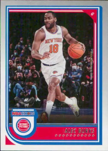 Basketball trading card of Alec Burks in white uniform from Panini NBA Hoops