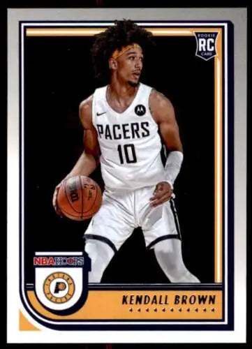 Kendall Brown rookie card from 2022-23 Panini NBA Hoops with original gloss features