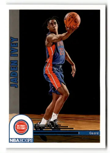 2022-23 Panini NBA Hoops #285 Jaden Ivey basketball card with original gloss, Pistons