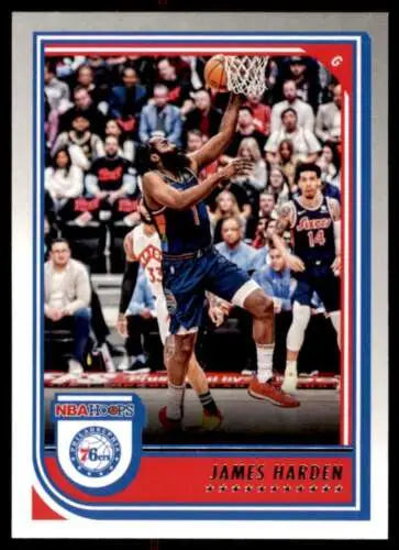 James Harden basketball card from 2022-23 Panini NBA Hoops featuring original gloss design