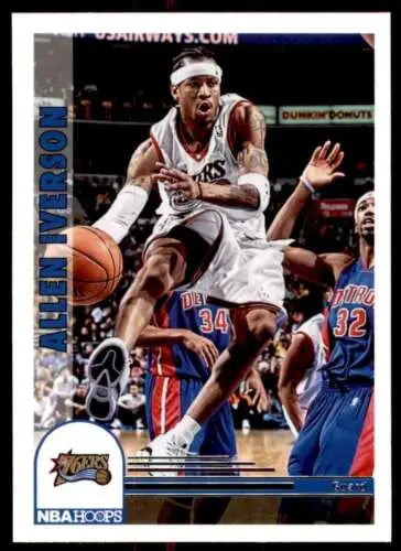 Allen Iverson basketball card from 2022-23 Panini NBA Hoops with original gloss finish