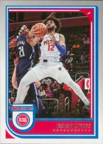 2022-23 Panini NBA Hoops #65 Isaiah Livers basketball card with original gloss for Pistons fans