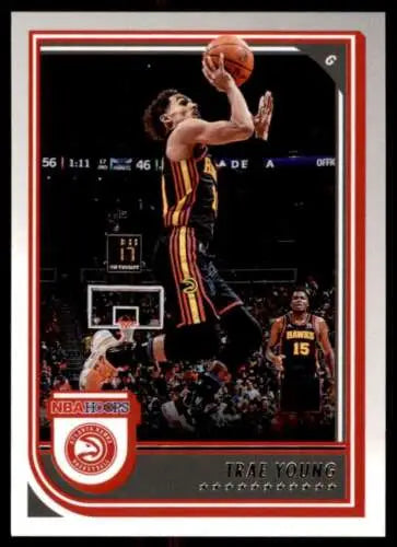 2022-23 Panini NBA Hoops #80 Trae Young basketball card with original gloss