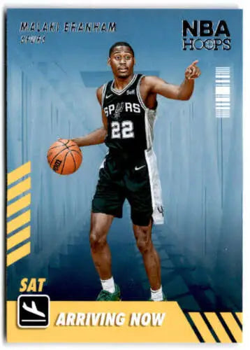 2022-23 Panini NBA Hoops Malaki Branham card with original gloss features Spurs player