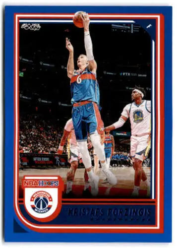 Kristaps Porzingis basketball card 2022-23 Panini NBA Hoops Blue original gloss NM-MT