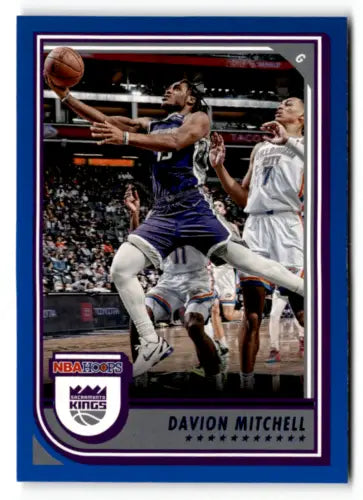 Davion Mitchell basketball card from 2022-23 Panini NBA Hoops Blue featuring original gloss