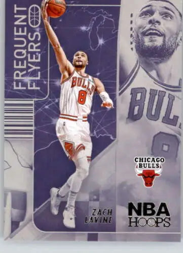 Zach LaVine basketball card from 2022-23 Panini NBA Hoops Frequent Flyers, NM-MT condition