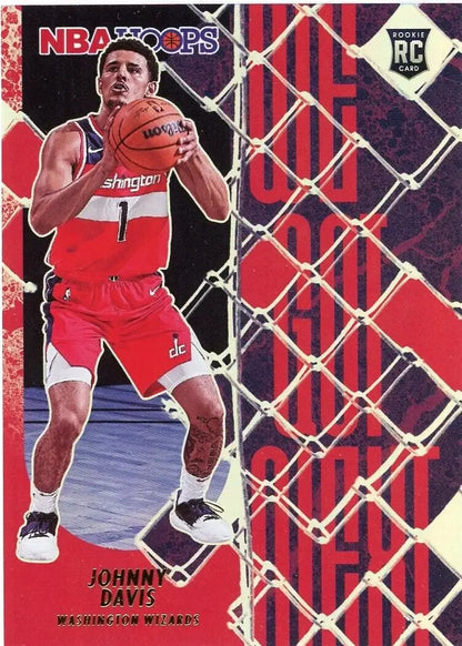 Johnny Davis Rookie basketball card from 2022-23 Panini NBA Hoops, Washington Wizards