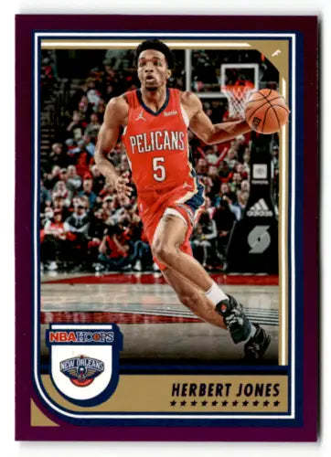 2022-23 Panini NBA Hoops Purple #144 Herbert Jones trading card with original gloss