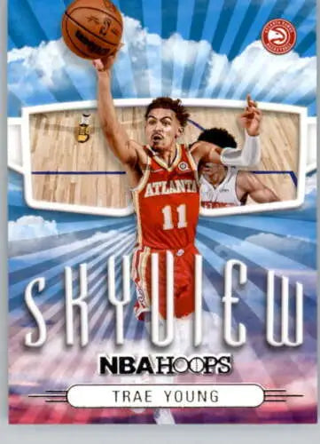 2022-23 Panini NBA Hoops Skyview #10 Trae Young basketball card with original gloss