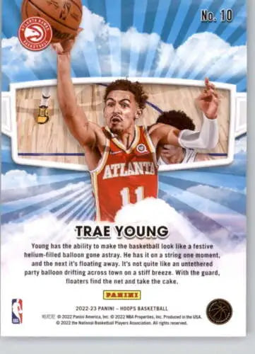 Trae Young 2022-23 Panini NBA Hoops Skyview basketball card in NM-MT condition