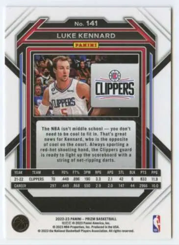 2022-23 Panini Prizm #141 Luke Kennard basketball card with original gloss finish