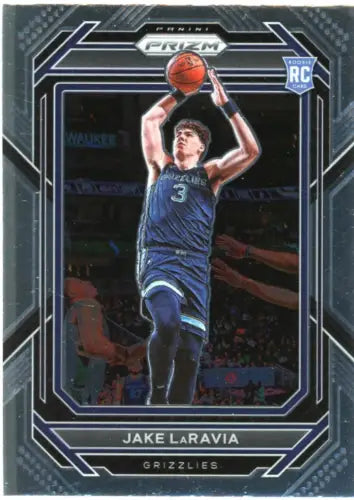 2022-23 Panini Prizm #244 Jake LaRavia Rookie Card featuring Memphis Grizzlies design