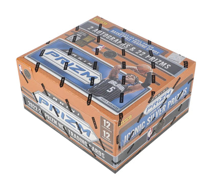 2022-23 Panini Prizm Basketball Hobby Box with blue and orange design elements