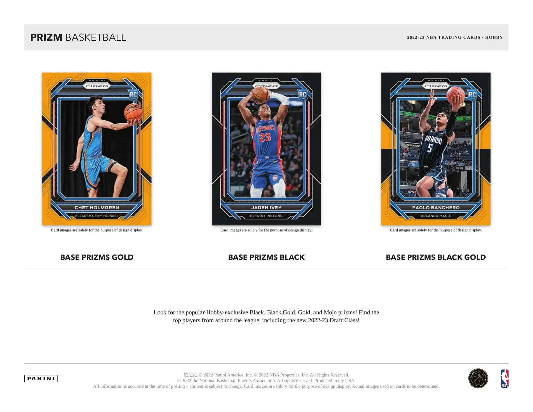 Three NBA basketball trading cards in action with metallic frames from Prizm Basketball hobby box