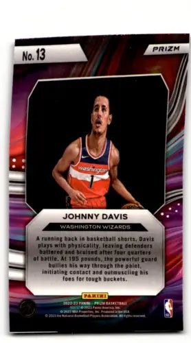 2022-23 Panini Prizm Instant Impact Johnny Davis basketball card with original gloss