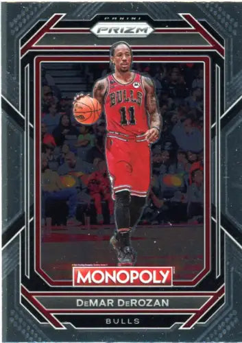 DeMar DeRozan basketball card from 2022-23 Panini Prizm Monopoly Chicago Bulls NM-MT