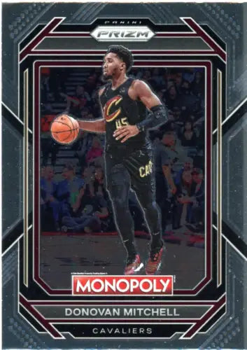 Donovan Mitchell basketball card from 2022-23 Panini Prizm Monopoly Cleveland Cavaliers