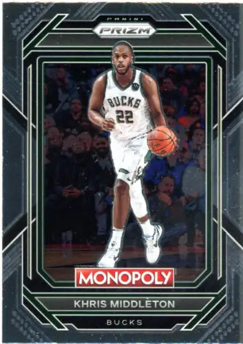 Chris Middleton basketball card from 2022-23 Panini Prizm Monopoly #50 Milwaukee Bucks