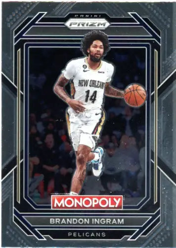 Brandon Ingram basketball card from Panini Prizm Monopoly series featuring the Pelicans