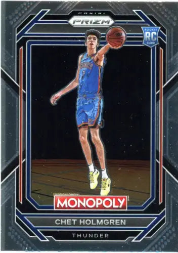 Chet Holmgren rookie card from 2022-23 Panini Prizm Monopoly for OKC Thunder