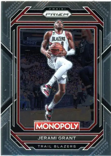 Jerami Grant basketball card from 2022-23 Panini Prizm Monopoly set featuring the Trail Blazers