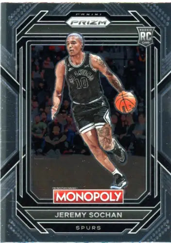 Jeremy Sochan Panini Prizm Monopoly basketball card from the 2022-23 season