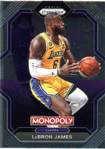 LeBron James basketball card from 2022-23 Panini Prizm Monopoly All-Stars series