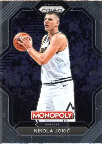 Nikola Jokic basketball card from 2022-23 Panini Prizm Monopoly All-Stars collection