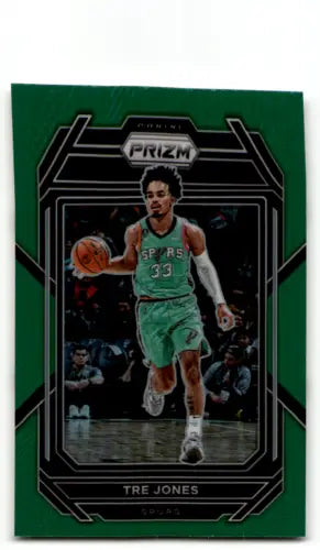 Tre Jones basketball card from 2022-23 Panini Prizm Prizms Green series