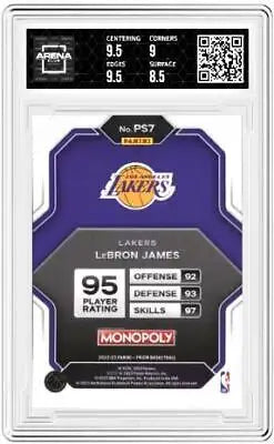 Graded LeBron James basketball card from 2022-23 Prizm Monopoly LeBron All-Stars