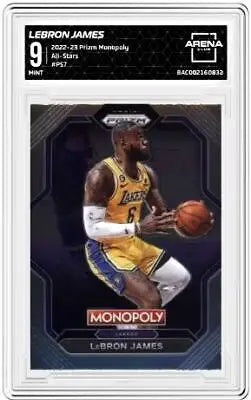 LeBron James Prizm Monopoly trading card from 2022-23 All-Stars Basketball Arena Club