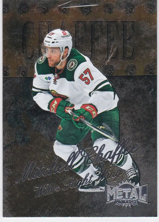 Ice hockey player in Minnesota Wild jersey #97 for Mitchell Chaffee Retro Rookie card