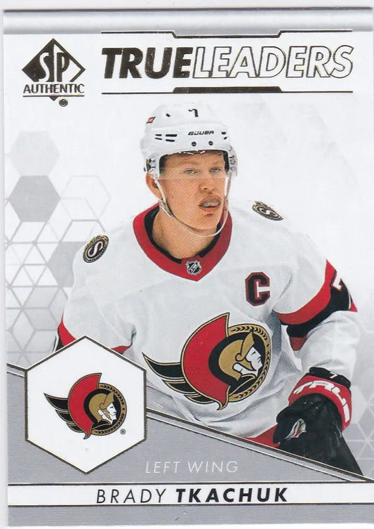 Hockey trading card of Brady Trachuk True Leaders from the Ottawa Senators team