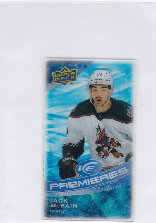 Hockey trading card of Jack McBain Mini from 2022-23 Upper Deck Ice Premieres collection