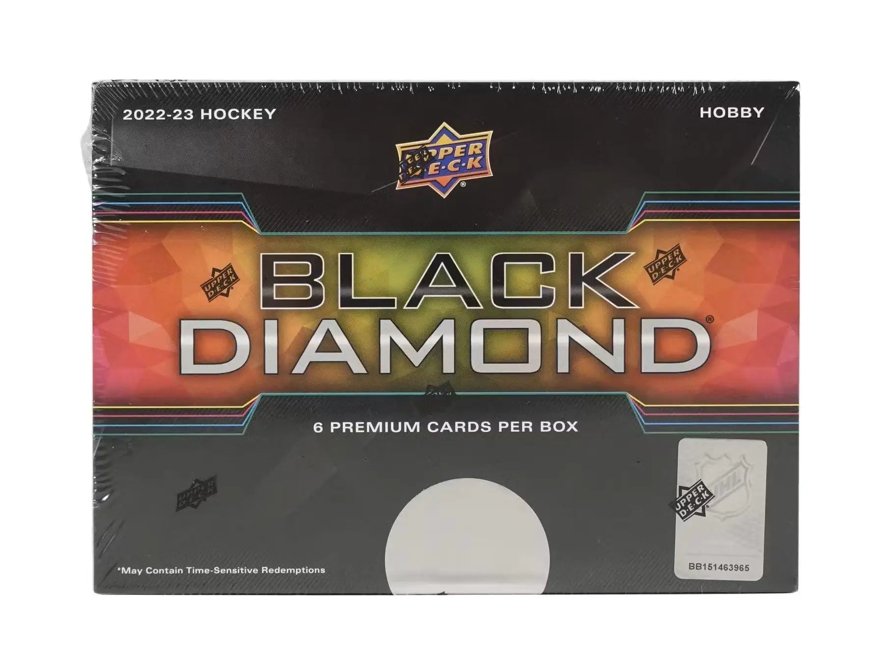 2022-23 Upper Deck Black Diamond Hockey Hobby Box showcasing diamond relic rookies