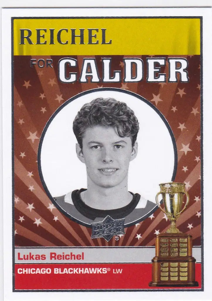 Hockey trading card of Lukas Reichel Chicago from Upper Deck Calder Candidates series