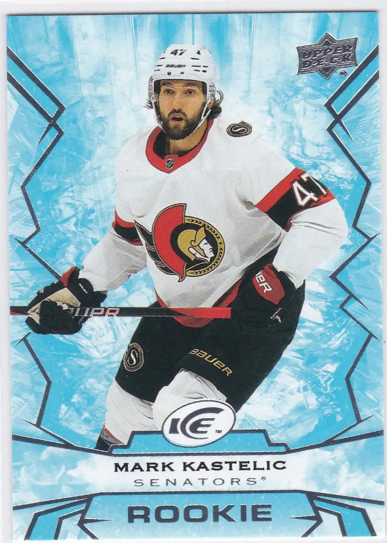 Hockey trading card of Mark Kastelic Rookie RC Ottawa Senators from Upper Deck Ice