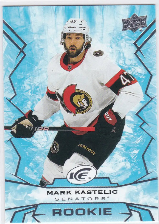 Hockey trading card of Mark Kastelic Rookie RC Ottawa Senators from Upper Deck Ice