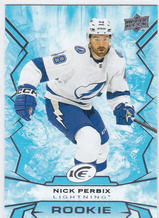 Hockey trading card of Nick Perbix, Tampa Bay Lightning rookie from Upper Deck Ice