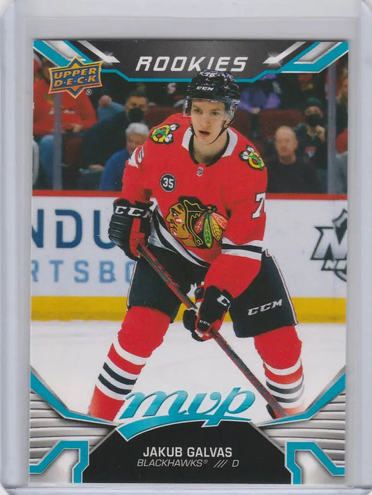 Hockey trading card of Jakub Galvas Chicago Blackhawks from Upper Deck MVP Rookie SP