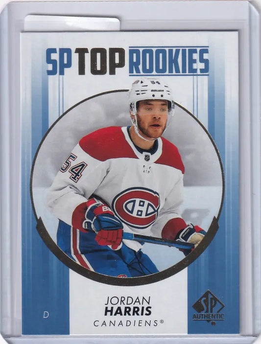 Hockey trading card of Jordan Harris from Montreal Canadiens Upper Deck Authentic set