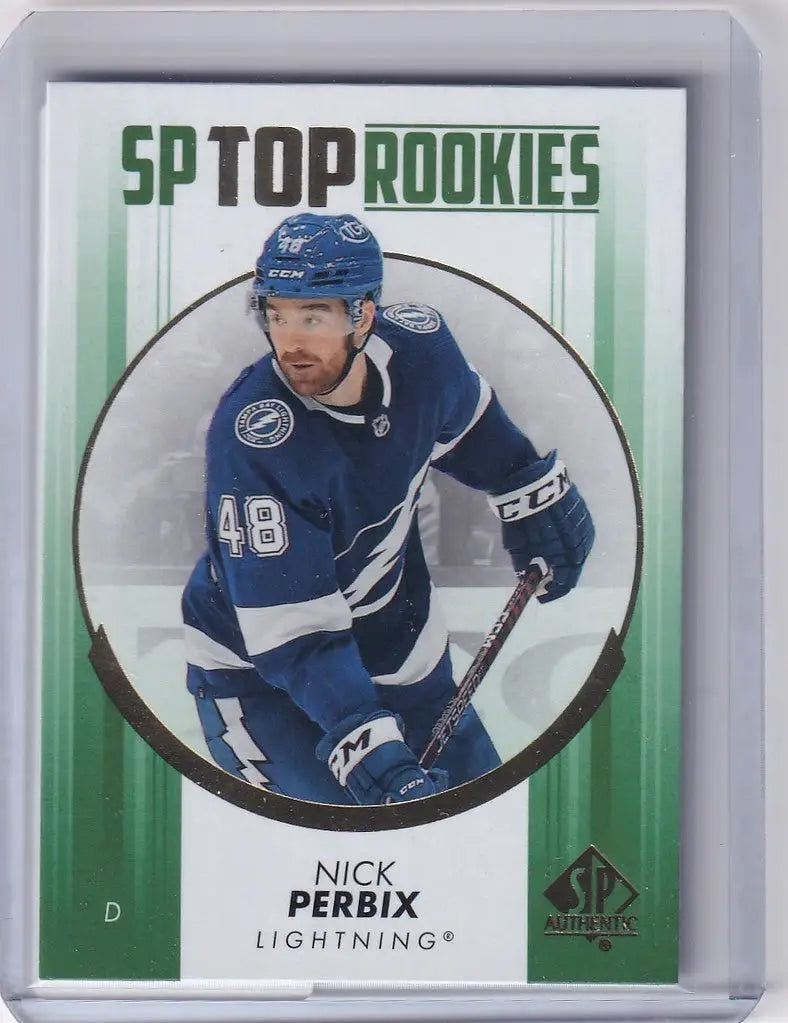 Hockey trading card of Tampa Bay Lightning player Nick Perbix from Upper Deck SP Authentic