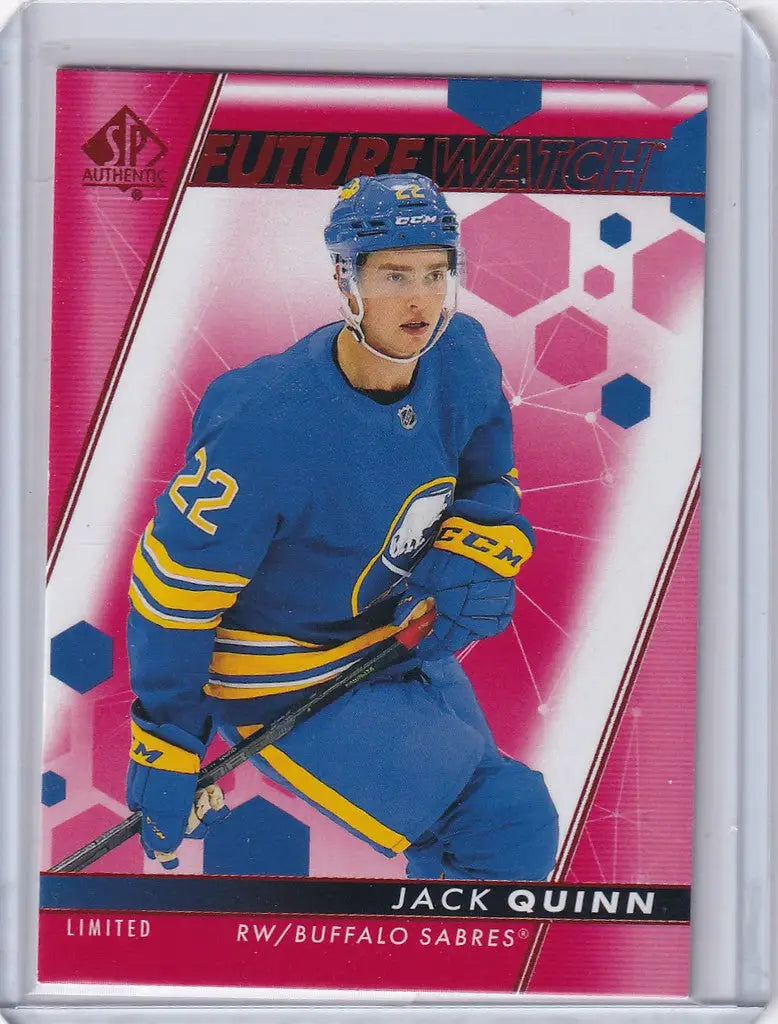 Hockey trading card of Jack Quinn from the 2022-23 Upper Deck Buffalo Sabres set