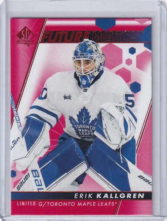 Hockey trading card of Erik Kallgren, Toronto Maple Leafs, 2022-23 Upper Deck SP Authentic