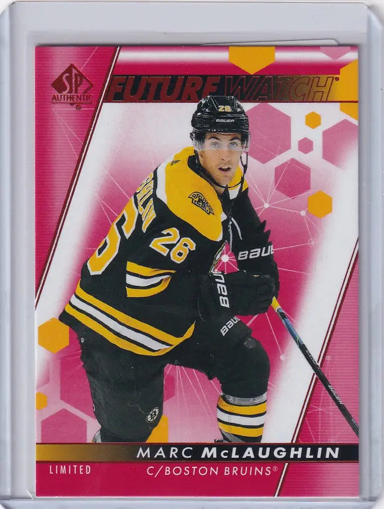 Hockey trading card of Marc McLaughlin from Boston Bruins, Upper Deck SP Authentic Red